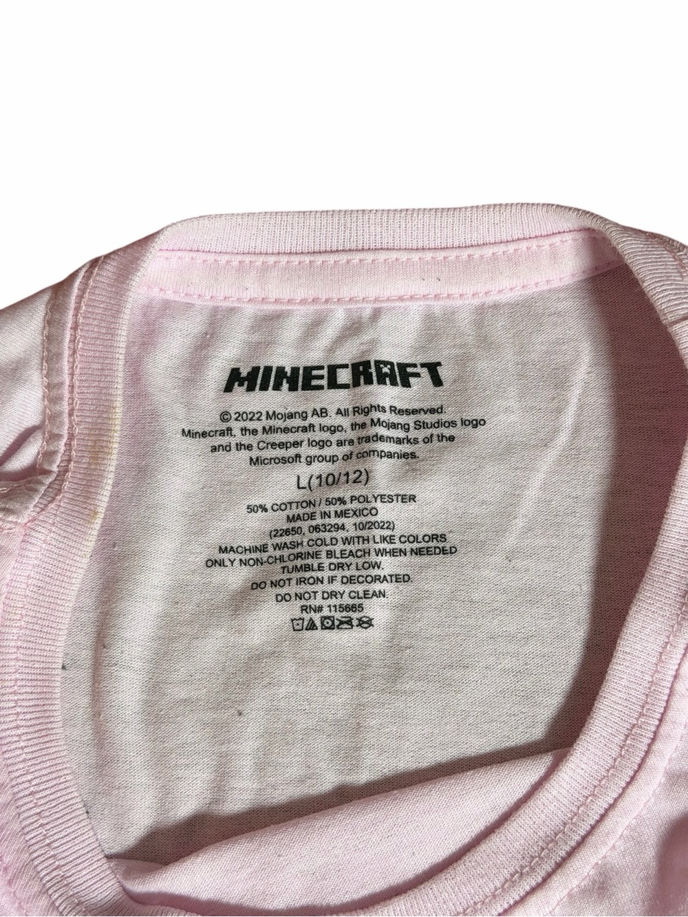 Kids' Pink Adventure Club Tee MINECRAFT SIZE 10/12 - Picture 6 of 8